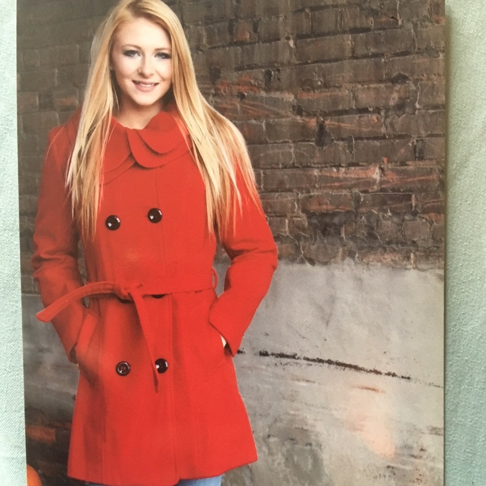 Chic Red Pea coat